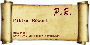 Pikler Róbert névjegykártya